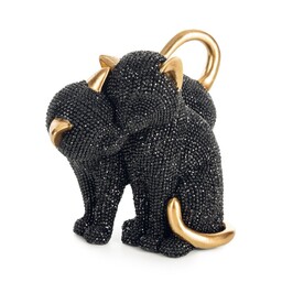 Eurofirany Figurka dekoracyjna Eldo 16x10x13 Kotki czarna złota