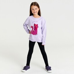 Sinsay - Komplet: bluza i legginsy - Fioletowy