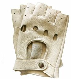 M.KUC STAG HALF - Jasne, kremowe rękawiczki bez