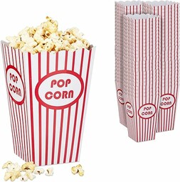 Relaxdays Torebki na popcorn, zestaw 72 sztuk,