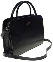 Torebka damska usztywniana elegancka z uchwytem czarna gładka