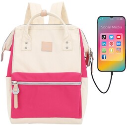 Himawari plecak sportowy z portem USB do szkoły