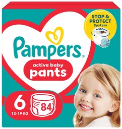 Pieluchomajtki Pampers Active Baby, rozmiar 6, pieluszki 84,