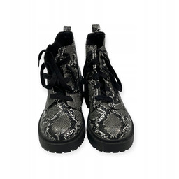 Botki Skechers r. 37,5 wężowy wzór trapery czarne