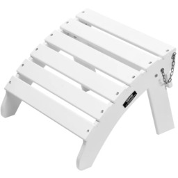 Puf Adirondack, biały, z tworzywa sztucznego HDPE, składany,