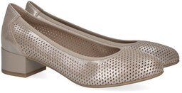 Czółenka damskie ażurowe Caprice 9-22501-44 341 TAUPE METALLIC
