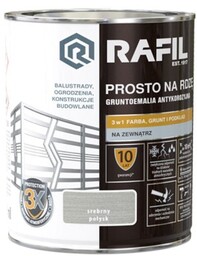Rafil emalia prosto na rdzę srebrny połysk 0,75