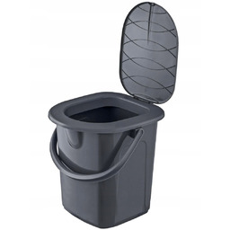 PREMIUM TOALETA PRZENOŚNA TURYSTYCZNA ANTRACYTOWA WC Z DESKĄ