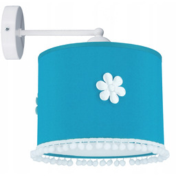 Kinkiet Lampa ścienna dziecęca nowoczesny abażur kwiaty, Turkus