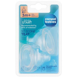 CANPOL BABIES EasyStart Smoczki silikonowe wolny do butelki