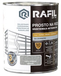 Rafil emalia prosto na rdzę szary srebrny młotkowy