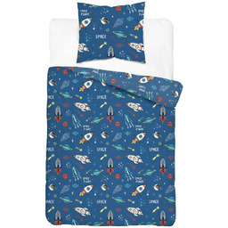 Pościel młodzieżowa 160x200 niebieska w kosmos DreamKids