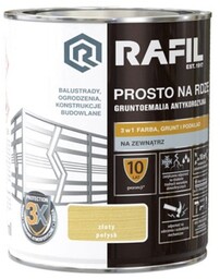 Rafil emalia prosto na rdzę złoty połysk 0,75