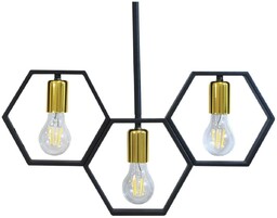 Lampa wisząca potrójna Honey 312549 Polux geometryczna czarna