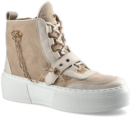 Beżowe Sneakersy Carinii Damskie Buty Jesienne
