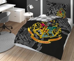 Detexpol Pościel bawełniana 160x200 Harry Potter czarna HP