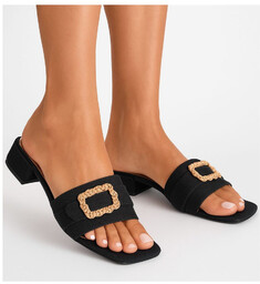 Klapki damskie na płaskim obcasie Czarne