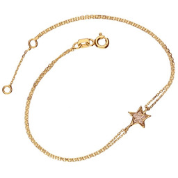 Złota bransoletka 333 podwójny łańcuszek gwiazdka 1,15 g