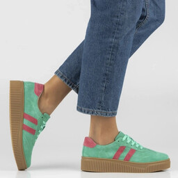 Sneakersy ze skóry naturalnej - FILIPPO DP6776/26 ZIELONE