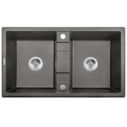 DEANTE Zlewozmywak dwukomorowy Eridan ZQE T203 Antracyt 50x86