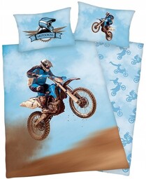 Pościel Bawełniana 140X200 Motor Motocykl Motocross Motory Motocykle