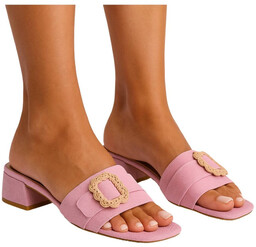 Klapki damskie na płaskim obcasie Różowe