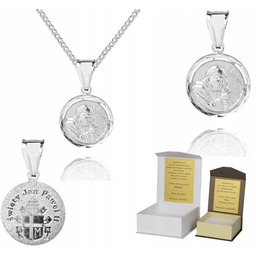 925 Srebrny łańcuszek medalik DEDYKACJA 45cm P3M49