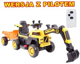 TRAKTOR, KOPARKA NA AKUMULATOR+PRZYCZEPA+PILOT /HRB106