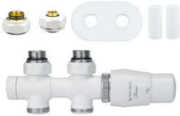 Zawór termostatyczny prosty 50mm TWINS biały Pex All