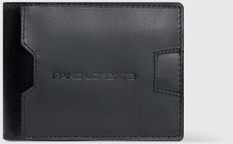 Czarny skórzany portfel męski z klipsem na banknoty