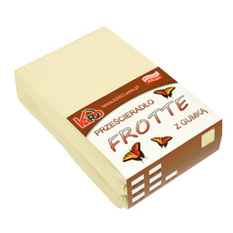 KARO Prześcieradło frotte z gumką 220x240 kremowe 003