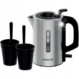 Czajnik elektryczny bezprzewodowy podróżny Sencor SWK170SS 1100W 0,5L+KUBKI
