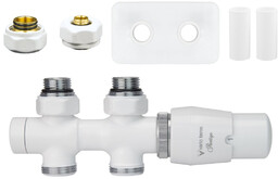 Zawór termostatyczny prosty 50mm TWINS biały Pex All
