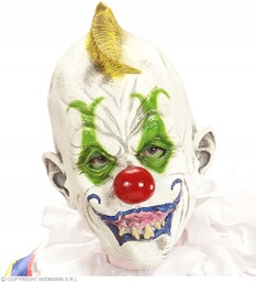 Maska klaun z czerwonym nosem Przebranie Halloween Gadżet