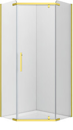 Szklana kabina prysznicowa 5 kątna złota 80x80 195