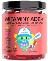 Naturalne Żelki Witamina ADEK (Dzieci&Dorośli), Myvita, 120 sztuk