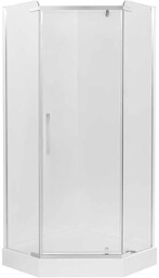 Szklana kabina prysznicowa 5 kątna chrom 80x80 195