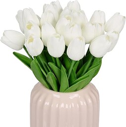 Relaxdays sztuczne tulipany, 24 sztuczne kwiaty, realistyczny wygląd,