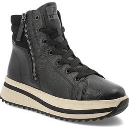 Rieker Czarne Sneakersy Wygodne Obuwie Damskie Na Platformie