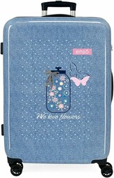 Enso We Love Flowers średnia walizka niebieska 48