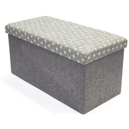 Pufa Intesi Velse składana ze schowkiem szara prostokątna