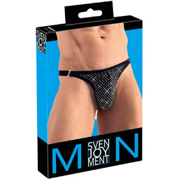 Svenjoyment - męskie stringi z cekinami (czarne) -