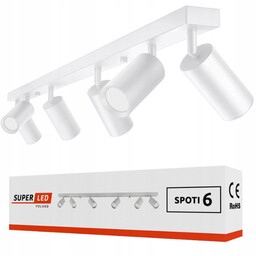 Lampa sufitowa szyna spot oprawa halogenowa 6x GU10