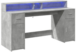 Elior Biurko podświetlane z szafkami 160 cm beton