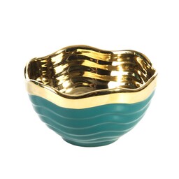 Eurofirany Misa dekoracyjna 14x14x8 Maja turkusowa złota