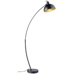 Lampa podłogowa łukowa loft w kolorach czerni