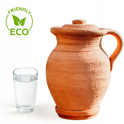 Dzbanek gliniany, garnek 1,5 l. Naturalny filtr wody
