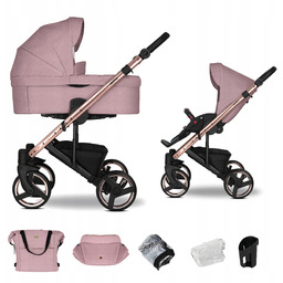 Wózek dziecięcy 2w1 Emjot Neri Rose Gold wielofunkcyjny