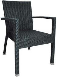 Bolero Krzesło sztaplowane ze sztucznego polipropylenu, czarne,