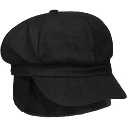 Czapka Liseta Newsboy z Nausznikami by Lipodo, czarny,